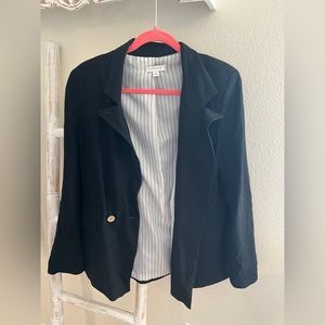 Topshop Black Linen Blazer Size 8